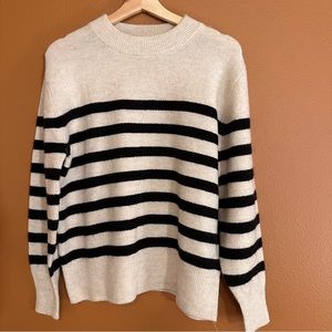 NWOT H&M Navy Striped Crew Neck Sweater S